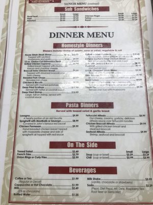 Menu photo 3 John & Sarah's Restaurant Perry, NY