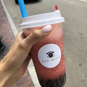 Pin Ming Bubble Tea - Strawberry and black tea - Bubble Tea Near Me - Boston, Massachusetts