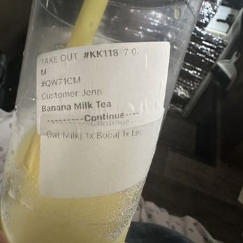 Tea N More - Banana tea with what was supposed to be " oat milk" - Coffee & Tea Near Me - San Diego, California