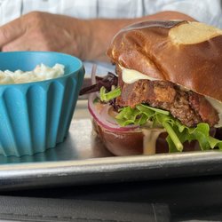 Sparky’s Eatery - Cali Burger on a pretzel bun