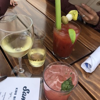 Sam's Anchor Cafe - Wine, watermelon basil blast and Bloody Mary. - Seafood Near Me - Tiburon, California