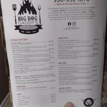 Big Dog Daddy's - Menu - Smokehouse Near Me - Medina, Ohio Big Dog Daddy's - Menu - Smokehouse Near Me - Medina, Ohio