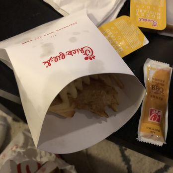 Chick-fil-A - This is a LARGE fry. Haven't eaten any. Just took it out of the bag and this is all of it. Less than half full. - Fast Food Near Me - Fullerton, California Chick-fil-A - This is a LARGE fry. Haven't eaten any. Just took it out of the bag and this is all of it. Less than half full. - Fast Food Near Me - Fullerton, California
