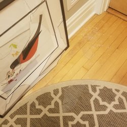 Frame Warehouse - Oops. This was the before... smashed, bent frame, small rips and scratches on the mat.