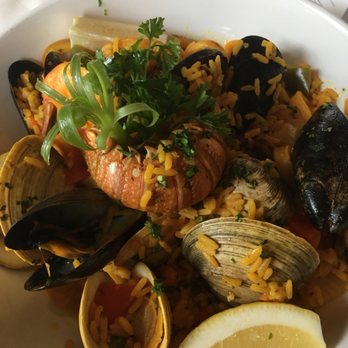 Barcelona - Seafood Paella, rice was soft not crunchy like it should be and rubbery seafood! - Mediterranean Near Me - Albany, New York Barcelona - Seafood Paella, rice was soft not crunchy like it should be and rubbery seafood! - Mediterranean Near Me - Albany, New York