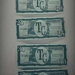 Treasures Cove - Every $20 Sale Receive $5 Treasures Cove Bucks towards your next purchase