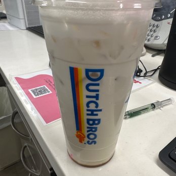 Dutch Bros Coffee - Golden eagle with white coffee iced - Coffee & Tea Near Me - Albuquerque, New Mexico