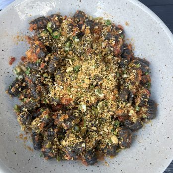 Dio Mio - Squid ink cavatelli topped with wasabi peas was excellent - Italian Near Me - Denver, Colorado