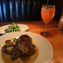 The Honor Bar - Rotisserie Chicken and broccolini.