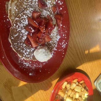 The Apple Barn & Cider Mill - Strawberry pancakes and home fries - Specialty Food Near Me - Sevierville, Tennessee The Apple Barn & Cider Mill - Strawberry pancakes and home fries - Specialty Food Near Me - Sevierville, Tennessee