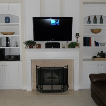 Builder Systems Group - HDTV Fireplace Wall Mount with hidden equipment. - Security Systems Near Me - San Antonio, Texas