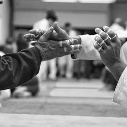 Students MUST always begin and end live sparring sessions by shaking their opponents hand.