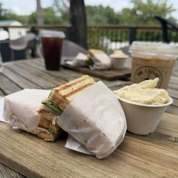 The Cedar Coffee - Ham and turkey Panini with made in house potato salad - Coffee & Tea Near Me - New Paris, Ohio The Cedar Coffee - Ham and turkey Panini with made in house potato salad - Coffee & Tea Near Me - New Paris, Ohio