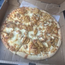 A poorly made pizza. A poorly made pizza.
