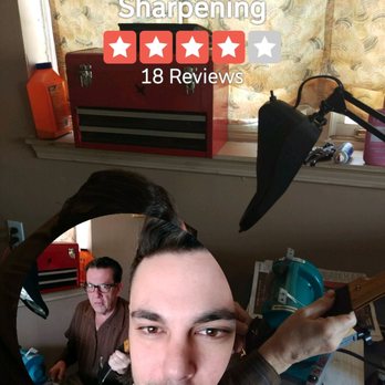 Ron Berman Knife Sharpening - Some weird Yelp filter/effect? Still though, you can see part of his workstation and both of us looking confused about where Yelp is headed! - Knife Sharpening Near Me Ron Berman Knife Sharpening - Some weird Yelp filter/effect? Still though, you can see part of his workstation and both of us looking confused about where Yelp is headed! - Knife Sharpening Near Me