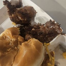 Butter burger also overcooked with a burnt bottom. Butter burger also overcooked with a burnt bottom.