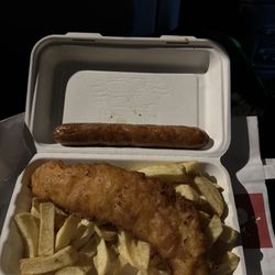 Wetherby Whaler Fish Restaurant - GF Fish, Chips and Sausage