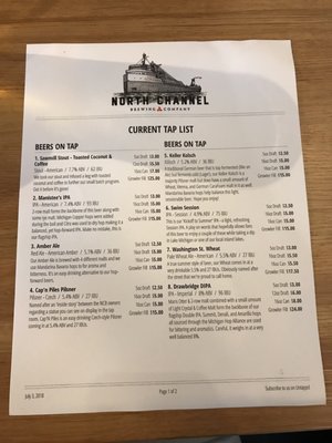 Menu photo 8 North Channel Brewing Manistee, MI Menu photo 8 North Channel Brewing Manistee, MI