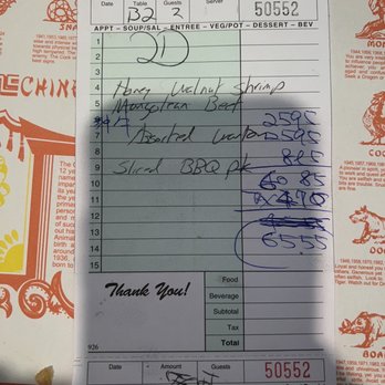Mandarin Garden - Our bill, it looks pricy, but we ordered the most expensive family meal they had. - Chinese Near Me - Blue Jay, California