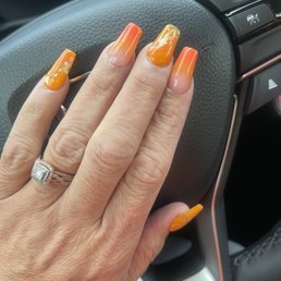 Orange and gold flakes Orange and gold flakes