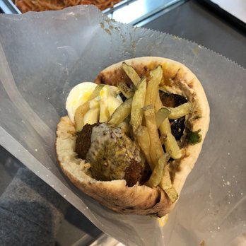 Pita Point - sabich sandwich, with a comp falafel on top! this is done home style, so good and authentic - Middle Eastern Near Me - Brooklyn, New York Pita Point - sabich sandwich, with a comp falafel on top! this is done home style, so good and authentic - Middle Eastern Near Me - Brooklyn, New York
