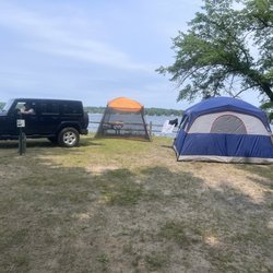 Crooked Lake Campground/Park - All set up- was fortunate to not have a neighbor.