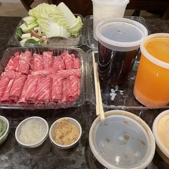 Tabu Shabu - Meal for 2: ribeye and short ribs with spicy miso and sukiyaki broths. - Japanese Near Me - Thousand Oaks, California Tabu Shabu - Meal for 2: ribeye and short ribs with spicy miso and sukiyaki broths. - Japanese Near Me - Thousand Oaks, California