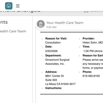 Grossmont Surgical Associates - 1pm confirmed then taken away?? - Surgeons Near Me - La Mesa, California Grossmont Surgical Associates - 1pm confirmed then taken away?? - Surgeons Near Me - La Mesa, California