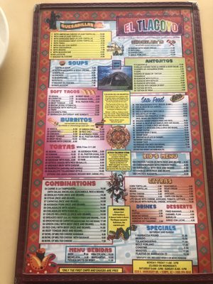 Menu photo 2 El Tlacoyo Tempe, AZ