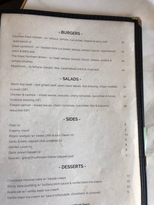 Menu photo 1 The Great Northern Hotel Newcastle, NSW