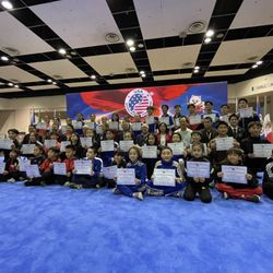 Champion Wushu & Arts Center - USA Junior national Wushu members in the award ceremony.