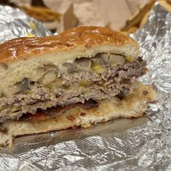 All About Burger Chinatown - bacon cheeseburger with mushrooms @davideatsdc