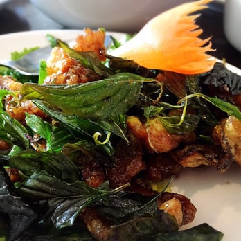 Thai Square Restaurant - Crispy duck with crispy basil. This is unique!! - Thai Near Me - Arlington, Virginia