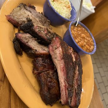 Slim's Bar-B-Q & Grill - 2 meat plate: Ribs & brisket w/ large baked beans & and large coleslaw - Barbeque Near Me - Arcadia, Florida Slim's Bar-B-Q & Grill - 2 meat plate: Ribs & brisket w/ large baked beans & and large coleslaw - Barbeque Near Me - Arcadia, Florida