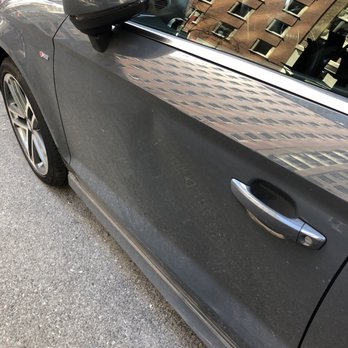 The Dent Guy - Before....hard to tell but it is jammed in pretty good - Mobile Dent Repair Near Me - Bethpage, New York