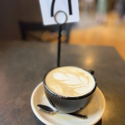 Terra Cafe - Lavender latte with caramel.