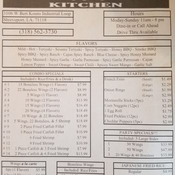 Wings And Rice Kitchen - Menu - Chicken Wings Near Me - Shreveport, Louisiana Wings And Rice Kitchen - Menu - Chicken Wings Near Me - Shreveport, Louisiana