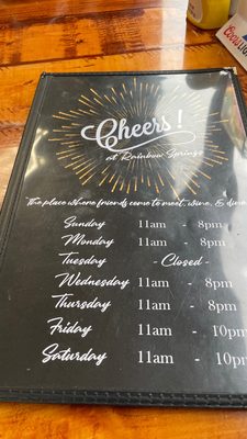 Menu photo 6 Cheers At Rainbow Springs Dunnellon, FL Menu photo 6 Cheers At Rainbow Springs Dunnellon, FL