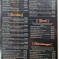 Tex-Mex Burrito - Menu