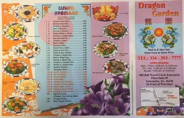 Menu photo 2 Dragon Garden Restaurant Enterprise, AL Menu photo 2 Dragon Garden Restaurant Enterprise, AL