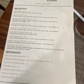 Native - Menu - Breakfast & Brunch Near Me - Los Angeles, California