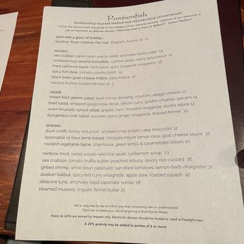 Passionfish - Menu - Seafood Near Me - Pacific Grove, California Passionfish - Menu - Seafood Near Me - Pacific Grove, California