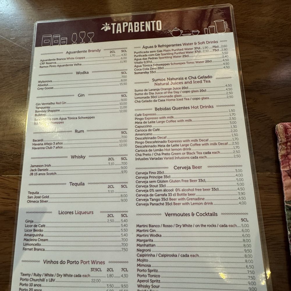 Tapabento - Menu - Portuguese Near Me - Porto, 13 Tapabento - Menu - Portuguese Near Me - Porto, 13