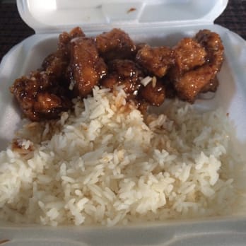 Panda Express - Orange chicken and white rice - Chinese Near Me - Tigard, Oregon