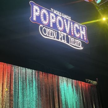Popovich Comedy Pet Theater - The show sign inside the theater, - Performing Arts Near Me - Las Vegas, Nevada Popovich Comedy Pet Theater - The show sign inside the theater, - Performing Arts Near Me - Las Vegas, Nevada
