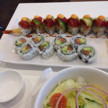 Rice Blvd - Holy Toledo and Alaska rolls, and a small house salad - Sushi Bars Near Me - Toledo, Ohio