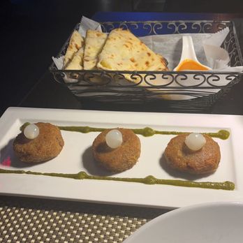 aRoqa - Cottage cheese and jalapeños stuffed bread, and chicken patty appetiser - Indian Near Me - New York, New York