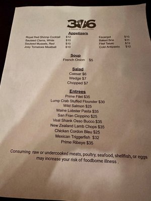 Menu photo 1 386 Palm Coast, FL