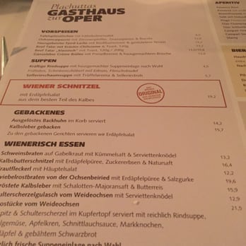 Plachuttas Gasthaus zur Oper - Menu (they have an English menu, if you don't speak German). - Austrian Near Me - Vienna, 9 Plachuttas Gasthaus zur Oper - Menu (they have an English menu, if you don't speak German). - Austrian Near Me - Vienna, 9