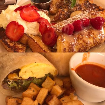 Fig Tree Cafe - French toast sampler (amazing) and California burrito. - Breakfast & Brunch Near Me - San Diego, California Fig Tree Cafe - French toast sampler (amazing) and California burrito. - Breakfast & Brunch Near Me - San Diego, California